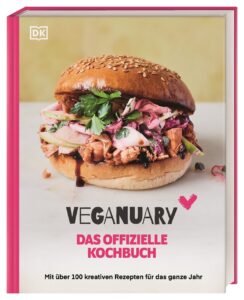 Auf dem Bild ist das Buch Veganuary Das offizielle Kochbuch.
